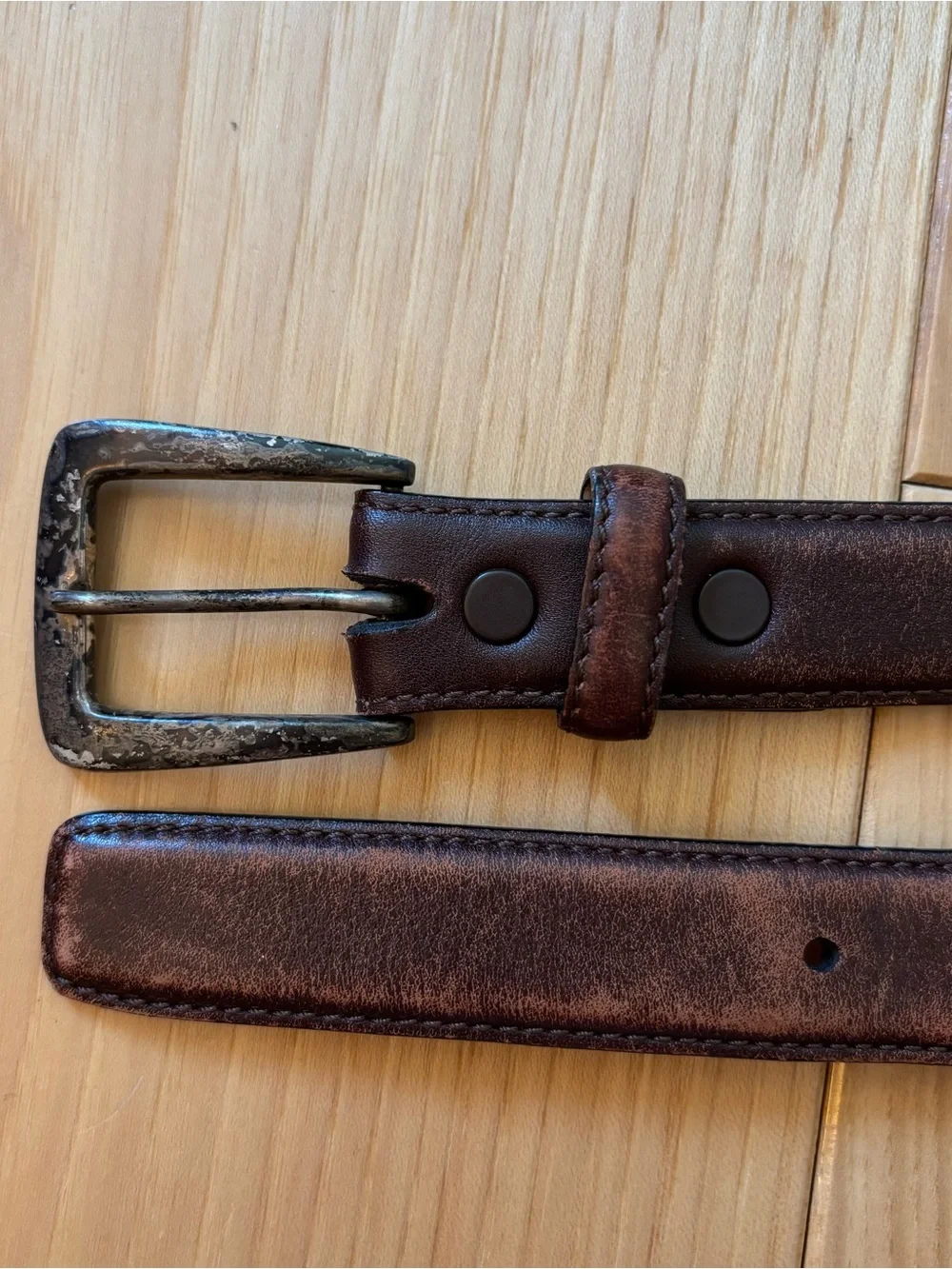Vintage Tiffany & Co Leather Genuine Calfskin 925 Silver Hardware Belt Size 34